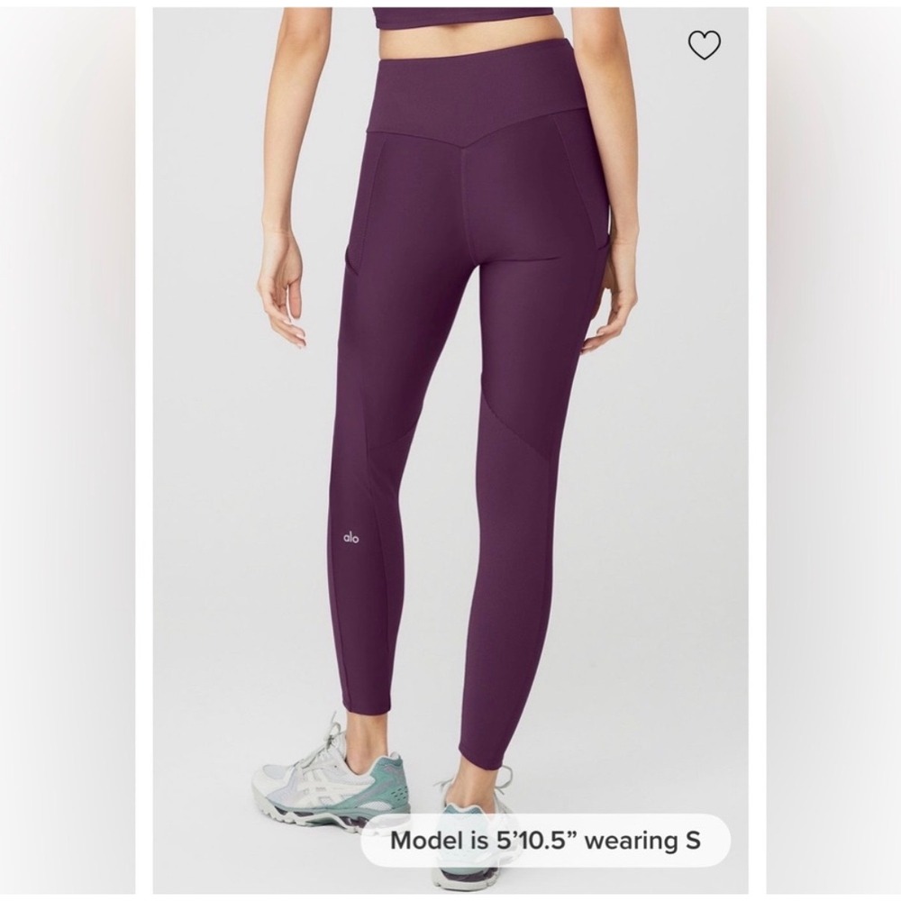 Alo Yoga Ribbed Pockets High Waist Air Lift Leggings‎ Enchanted Purple XS